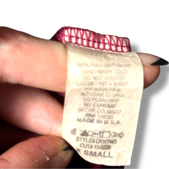 Brigitte Bailey Burgundy Wrap Front Long Sleeve V-neck Chic Mini Dress - Picture 11 of 15